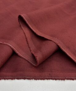 Kiremit Bordo 100% Keten Kumaş KT
