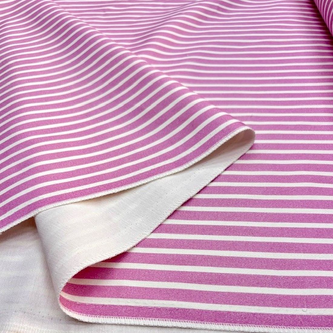 Pembe Çizgili Likralı Kot Kanvas Kumaş YNS