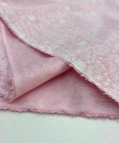 Pembe Çiçekli Pamuk Poplin Kumaş HS